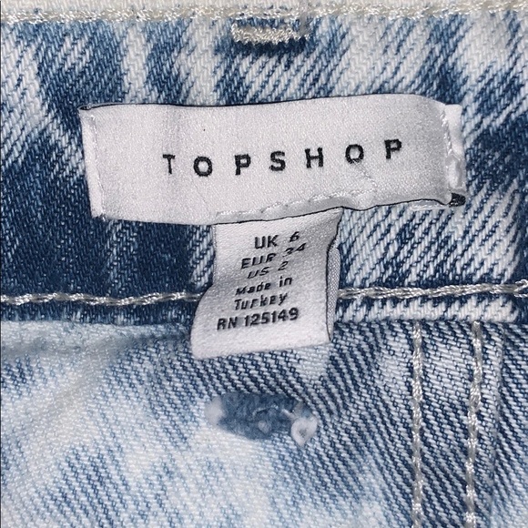TopShop Acid Washed Denim Skirt - Picture 3 of 7